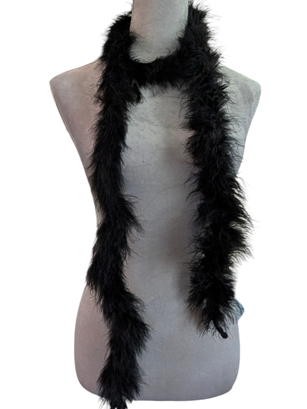 Black Feather Boa Scarf - Women Accessories